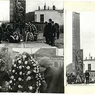 Работники рыбокомбината на возложении венков к памятнику погибшим сотрудникам во время Великой Отечественной войны 1941-1945 гг.